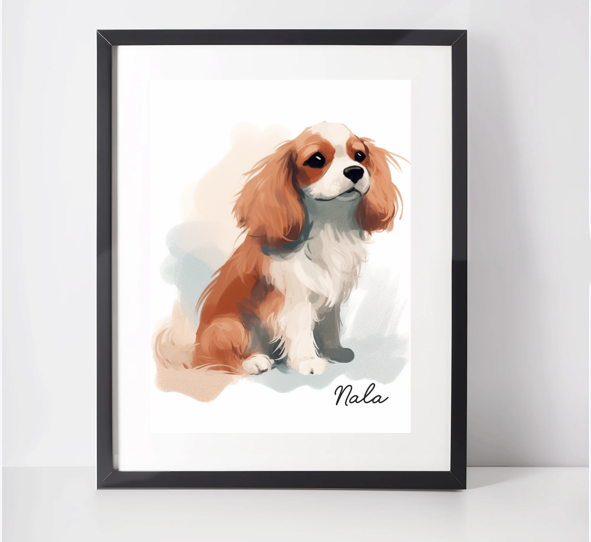 Personalised Cavalier King Charles Spaniel Art Print