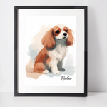 Personalised Cavalier King Charles Spaniel Art Print