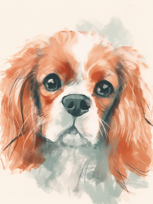 Personalised Cavalier King Charles Spaniel Art Print