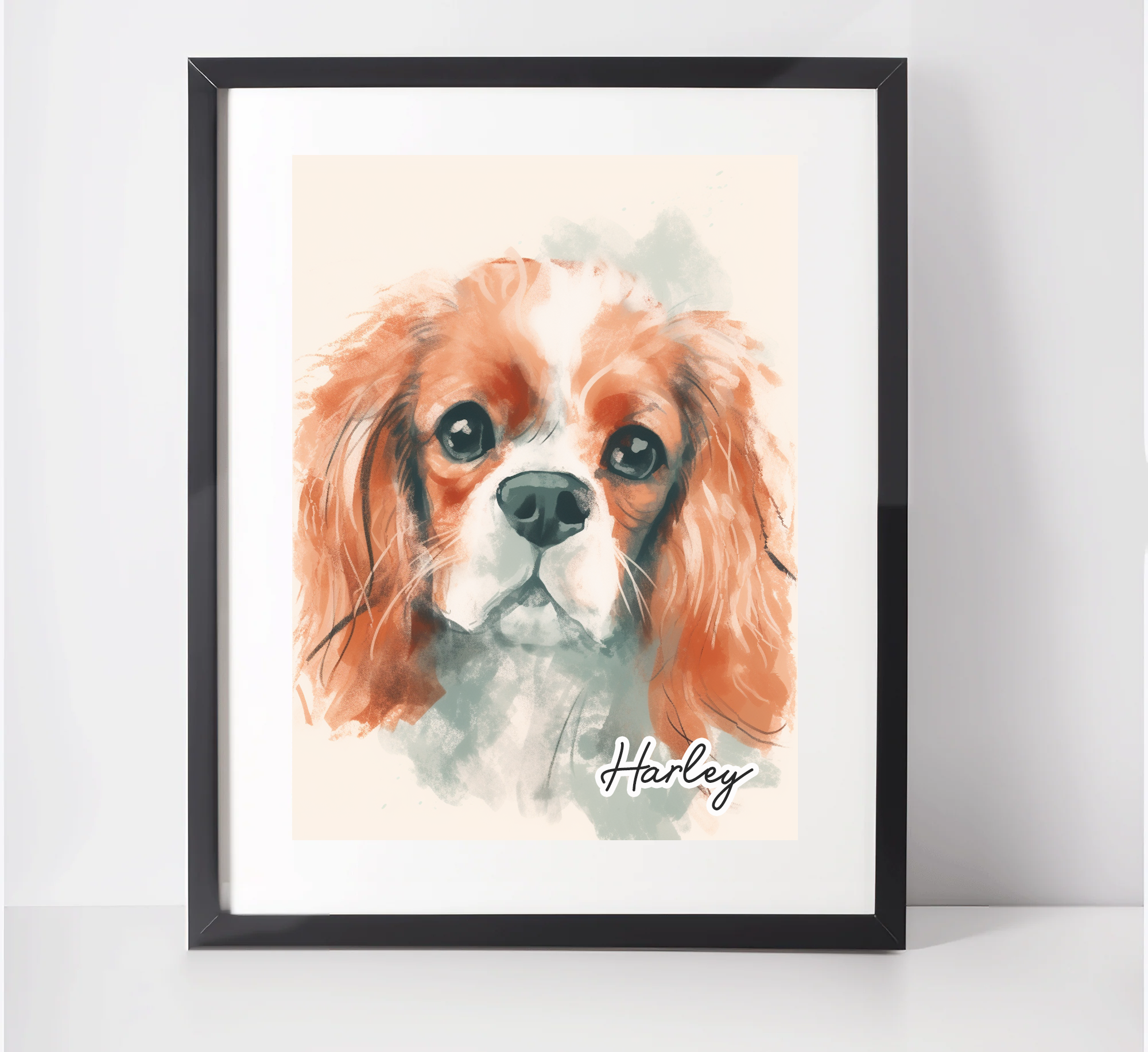 Personalised Cavalier King Charles Spaniel Art Print