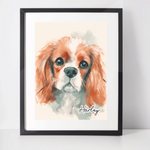 Personalised Cavalier King Charles Spaniel Art Print