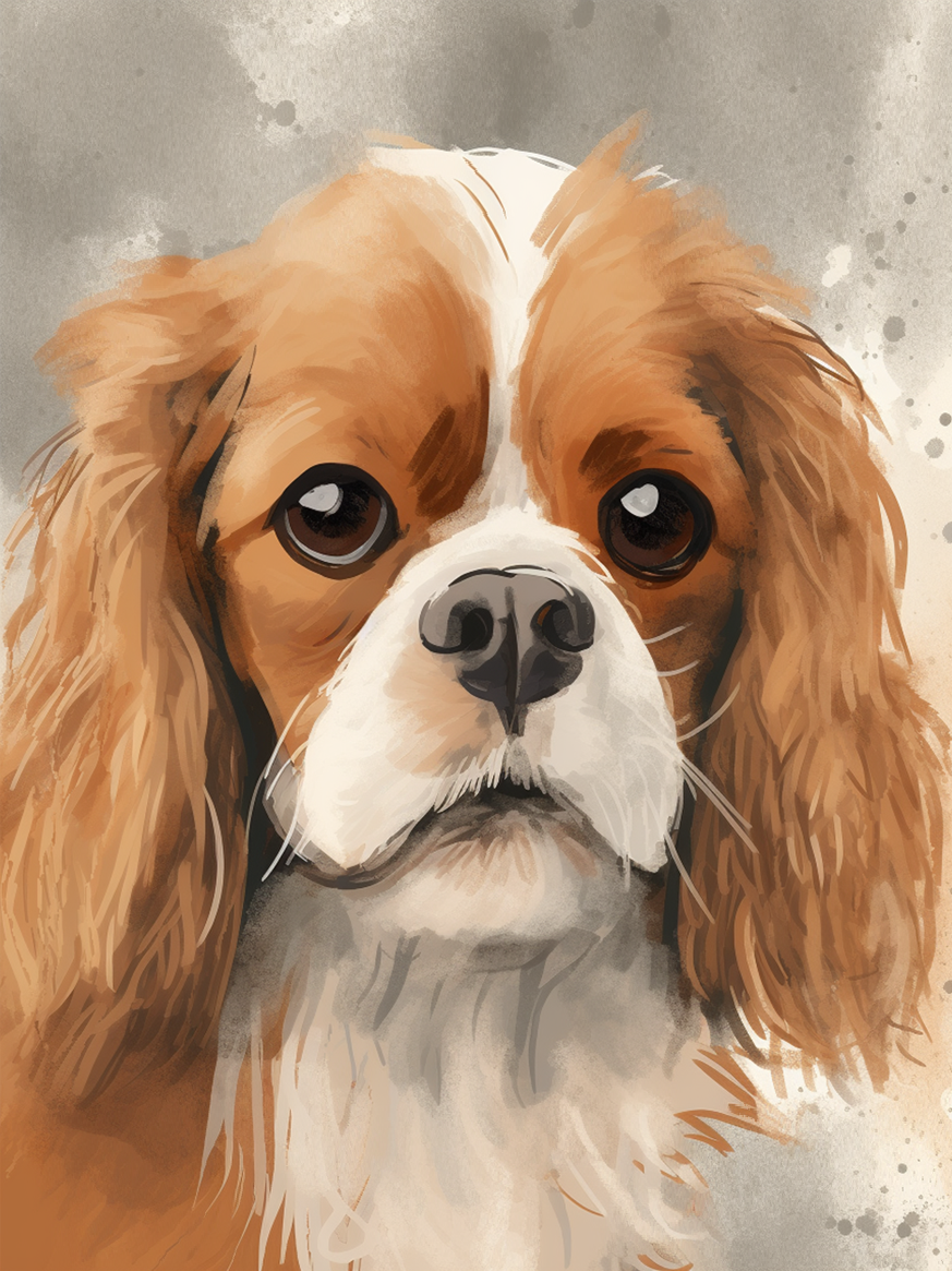 Personalised Cavalier King Charles Spaniel Art Print