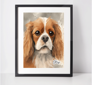 Personalised Cavalier King Charles Spaniel Art Print