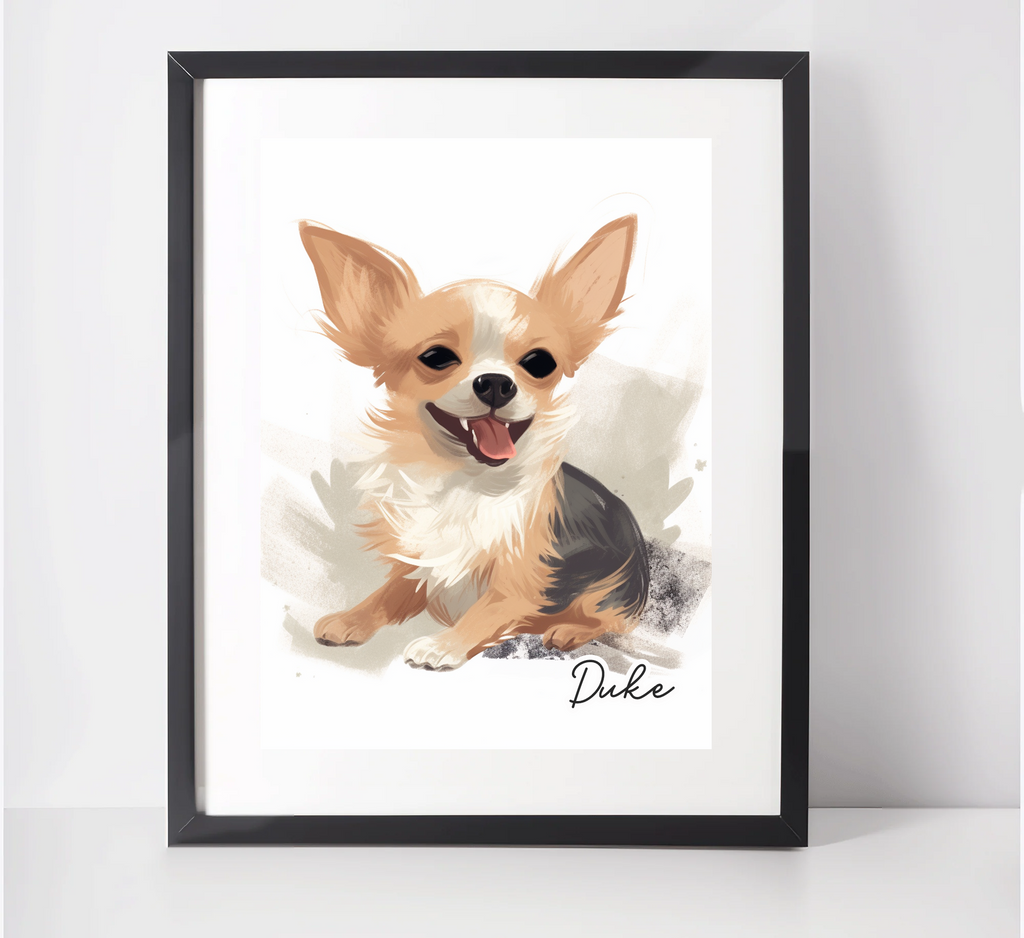 Personalised Chihuahua Yorkie Mix Art Print