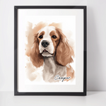 Personalised Cocker Spaniel Art Print