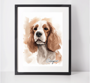 Personalised Cocker Spaniel Art Print