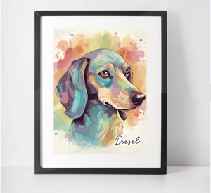 Personalised Dachshund Art Print