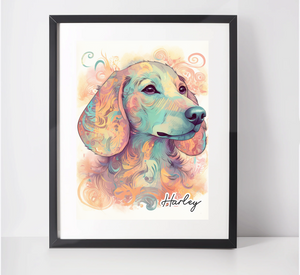 Personalised Dachshund Art Print