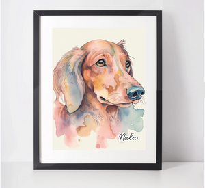 Personalised Dachshund Art Print