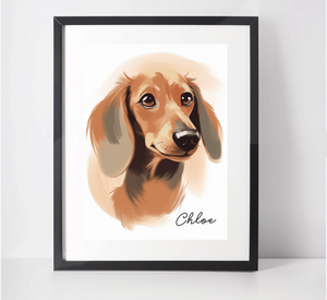 Personalised Dachshund Art Print