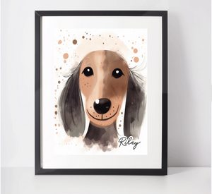 Personalised Dachshund Art Print