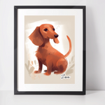 Personalised Dachshund Art Print