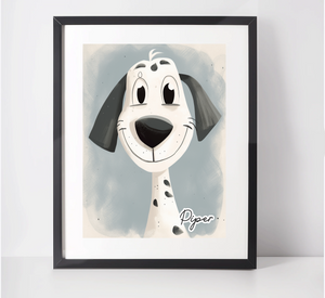 Personalised Dalmatian Art Print