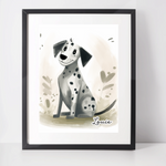 Personalised Dalmatian Art Print