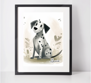 Personalised Dalmatian Art Print