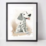 Personalised Dalmatian Art Print