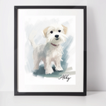 Personalised Dandie Dinmont Terrier Art Print
