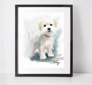 Personalised Dandie Dinmont Terrier Art Print