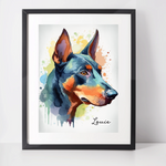 Personalised Doberman Art Print
