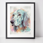 Personalised English Setter Art Print