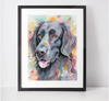 Personalised Flat-coated Retriever Art Print