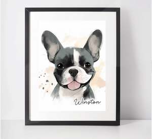 Personalised French Bulldog Art Print