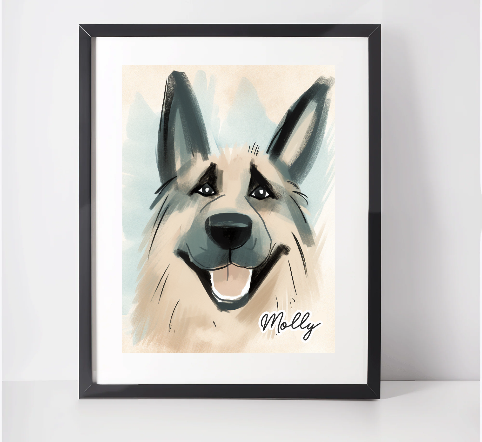 Personalised German Shepherd Art Print