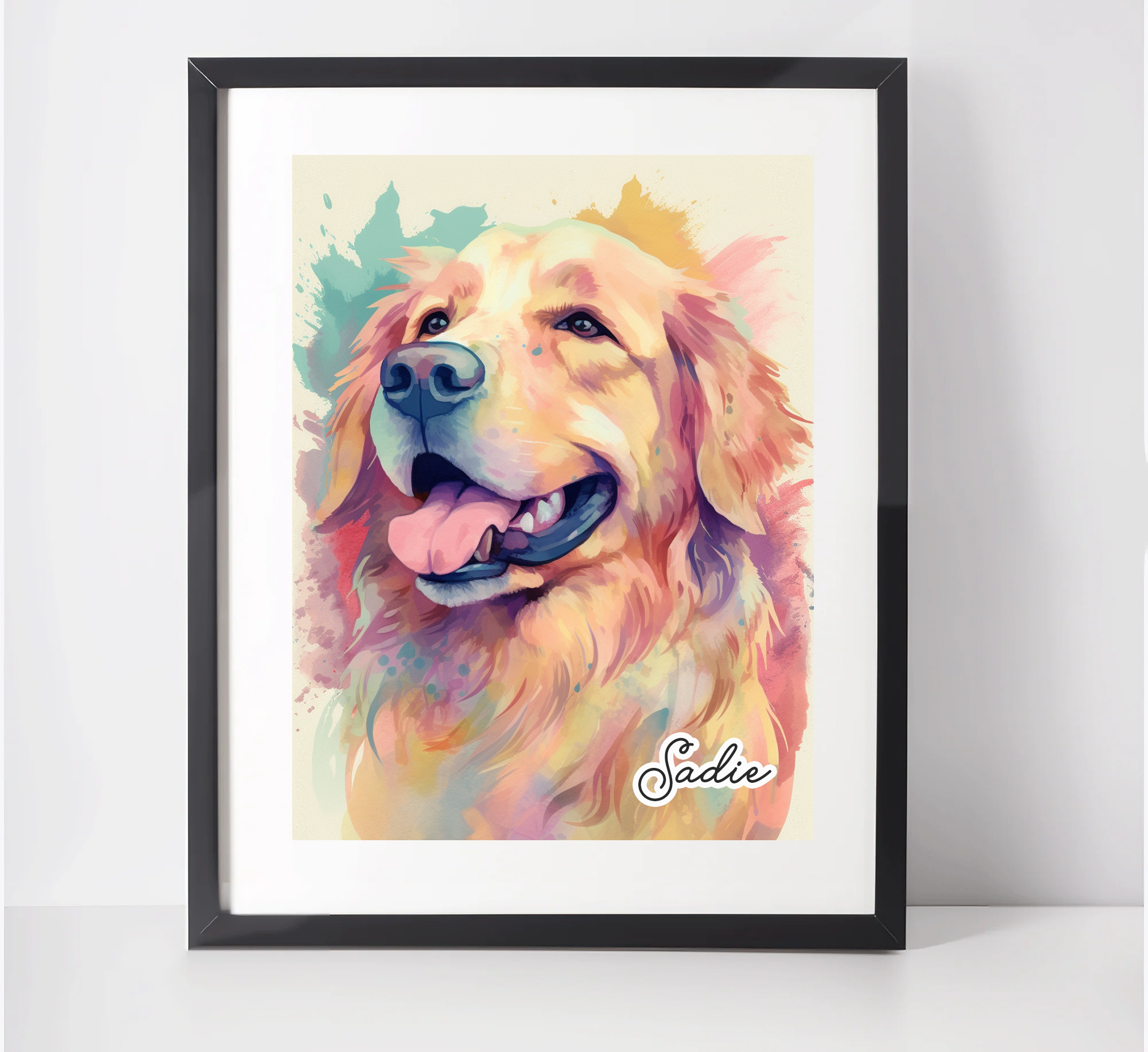 Personalised Golden Retriever Art Print