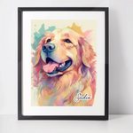 Personalised Golden Retriever Art Print