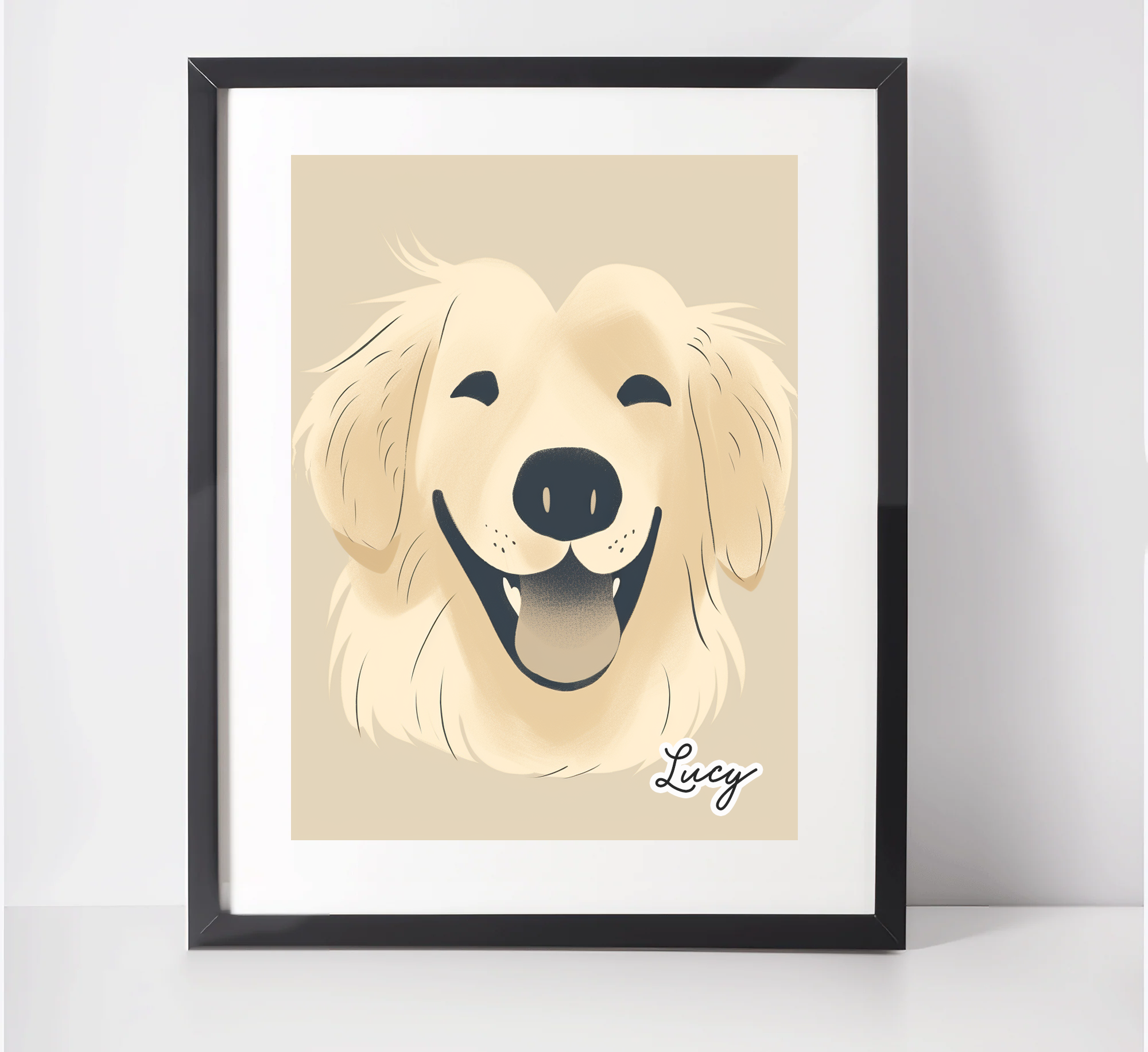 Personalised Golden Retriever Art Print