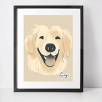 Personalised Golden Retriever Art Print