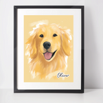 Personalised Golden Retriever Art Print