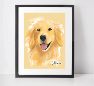 Personalised Golden Retriever Art Print