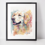 Personalised Golden Retriever Art Print