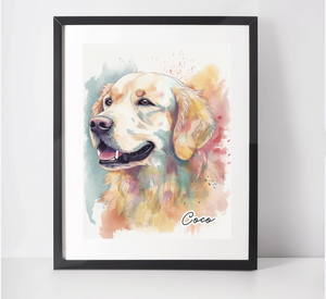 Personalised Golden Retriever Art Print