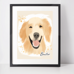 Personalised Golden Retriever Art Print