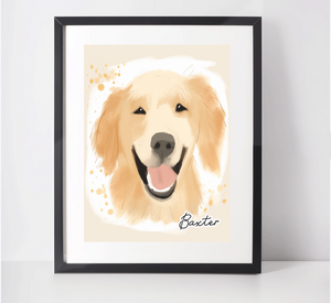 Personalised Golden Retriever Art Print