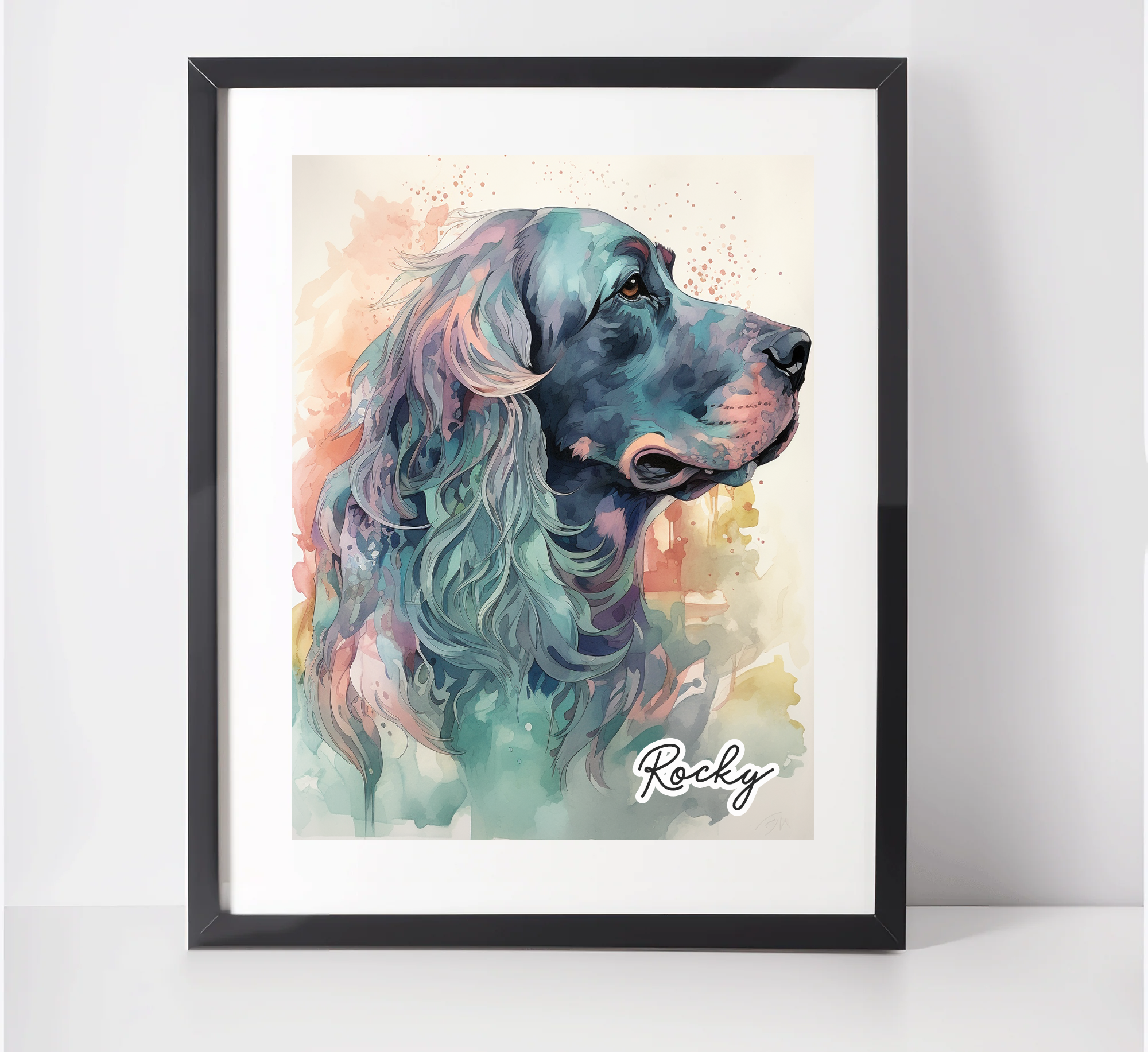 Personalised Gordon Setter Art Print