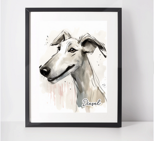 Personalised Greyhound Art Print