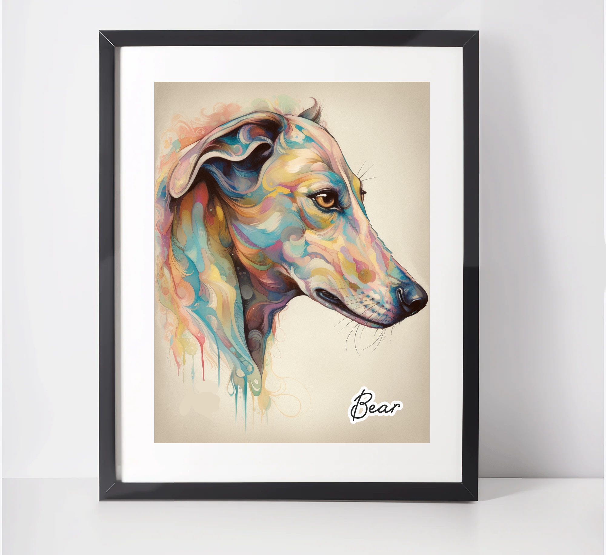 Personalised Greyhound Art Print