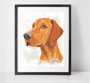 Personalised Hungarian Wirehaired Vizsla Art Print