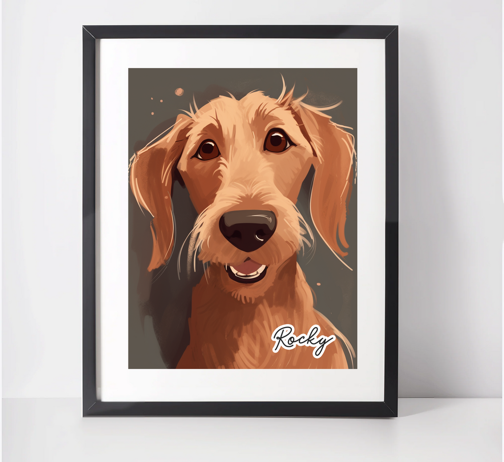 Personalised Hungarian Wirehaired Vizsla Art Print