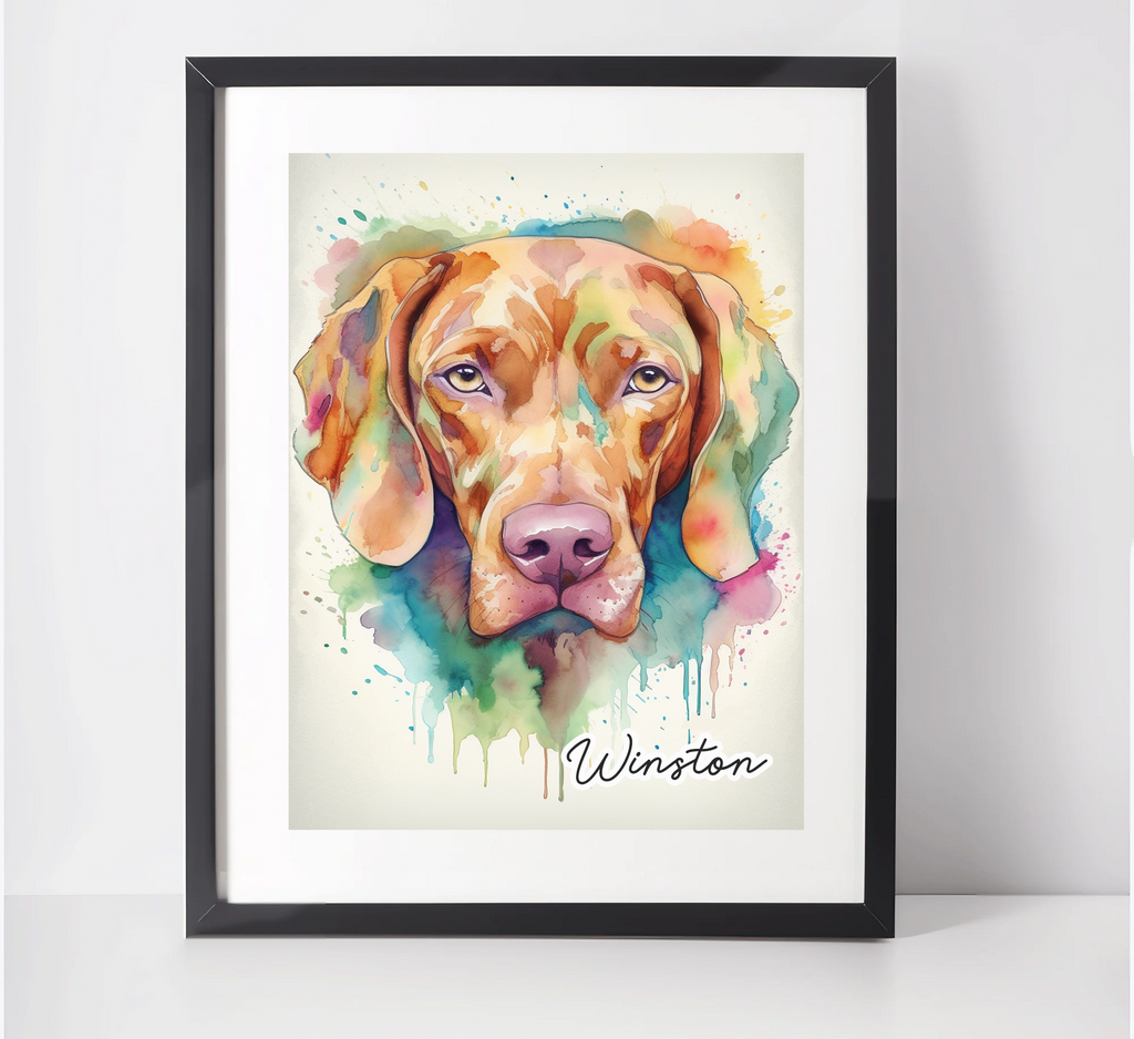 Personalised Hungarian Vizsla Art Print