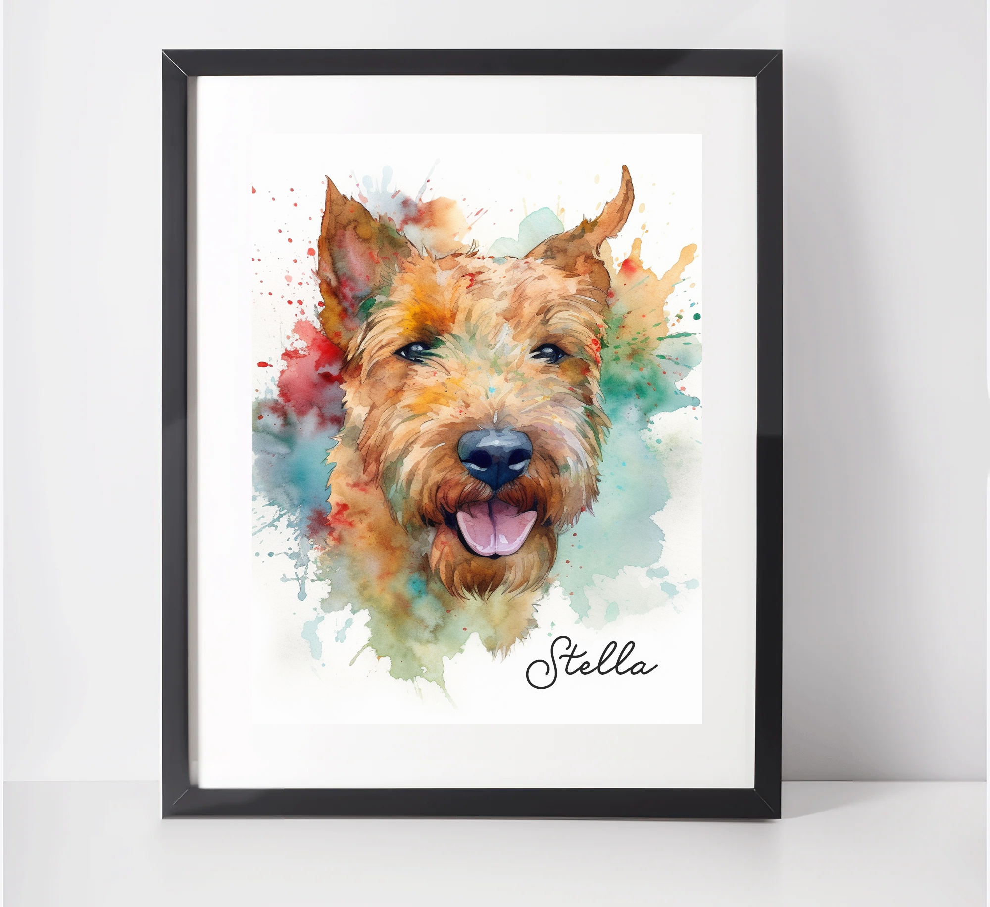 Personalised Irish Terrier Art Print