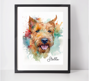 Personalised Irish Terrier Art Print