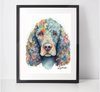 Personalised Irish Water Spaniel Art Print