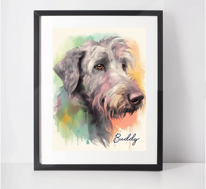 Personalised Irish Wolfhound Art Print