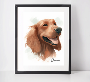 Personalised Irish Setter Art Print