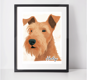 Personalised Irish Terrier Art Print