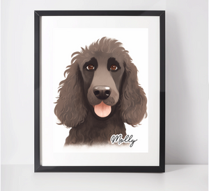 Personalised Irish Water Spaniel Art Print